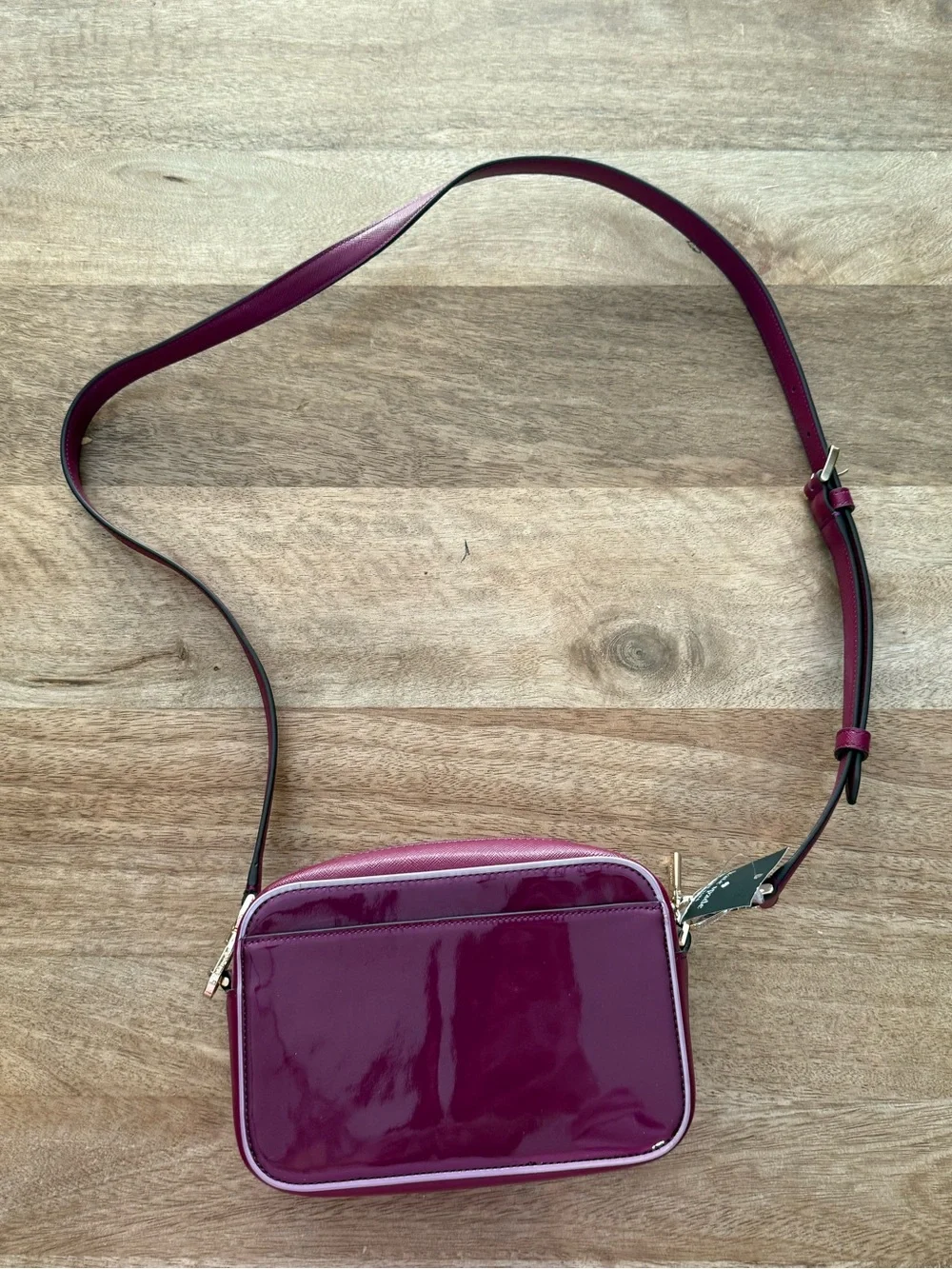 New Kate Spade Oh Snap Mini Camera Bag Dark Raspberry Multi